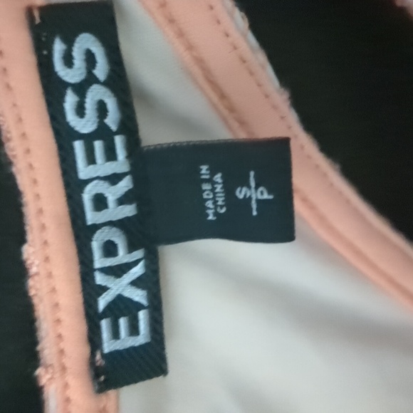 Small Petite Express peach pink lace flapper boho sleeveless dress. - Picture 5 of 6